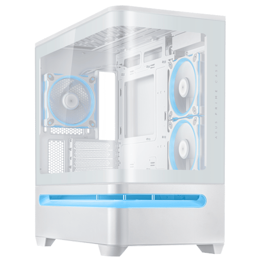 ASUS Prime AP202 TG ARGB Mid Tower Case in White - CCL Computers